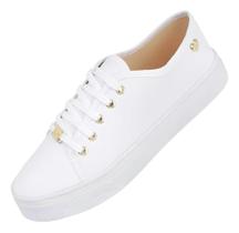 2X Tênis Feminino Casual Confortável Pingente Coração Branco 2X Tênis Feminino Casual Confortável Pingente Coração Branco