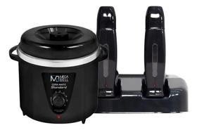 2X Termocera 700G + Base Dupla + 2 Rollon Cera Quente Preto