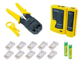 2X Testador De Cabo Rede Rj45 + Alicate Crimpador Rj45 + Con 2X Testador De Cabo Rede Rj45 + Alicate Crimpador Rj45 + Con