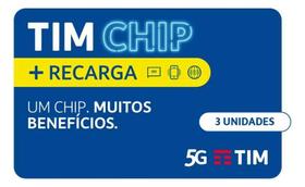 2X Tim Chip Kit 3 Unidades Com Recarga 2X Tim Chip Kit 3 Unidades Com Recarga