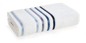 2X Toalha Banhão Gigante Algodão Lumina Karsten Branco/Azul