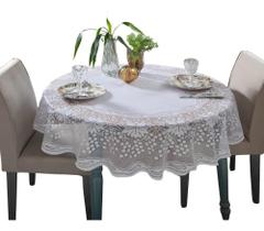 2X Toalha De Mesa Renda Redonda 4 Lugares 1,60 M