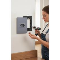 2x Tomada 20A 4x2 Cinza Fosco Simples P/ Parede Completa