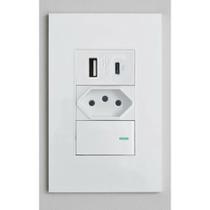 2x Tomada USB-C + Interruptor: Carregamento Rápido e Prático