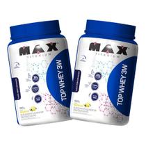 2x Top Whey Protein 3W 900g - Baunilha - Max Titanium