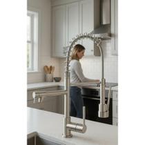2x Torneira Cozinha Gourmet Monocomando Aço Inox Escovado 36