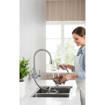 2x Torneira Cozinha Parede Inox Ducha Flexível 2 Jatos Metal