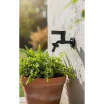 2x Torneira Jardim Tanque Máquina Lavar Metal Preta 1/4 Volt