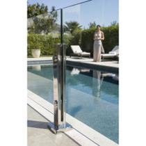 2x Torre Inox 40cm Guarda Corpo Vidro 2 Furos Oblongo 2x Torre Inox 40cm Guarda Corpo Vidro 2 Furos Oblongo