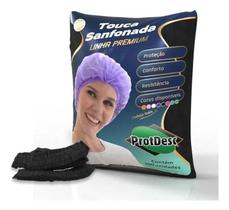 2X Touca Sanfonada Descartável Protdesc Lilas Preto Rosa C/1