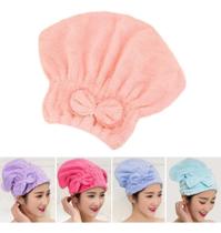 2X Touca Toalha Mágica Secar Cabelo Banho Microfibra Anti Fr