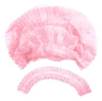 2X Touca Vabene Tnt Descartável Rosa / Preta C/100 Un Tam:Ún