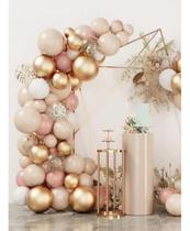 2X Tranoy Arco Desconstruido Pack 200 Globos Dourado E Rosa