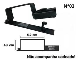 2X Trava Porta Cadeado Para Portao 35 X 50 Tecnotrava Cor Pr