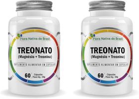 2x Treonato (Magnésio + Treonina) 600Mg 60 Caps Flora Nativa