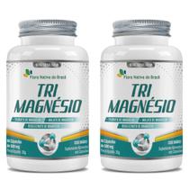2x Tri Magnésio (taurato, malato e Bisglicinato) 60 Capsulas de 500mg Flora Nativa do Brasil