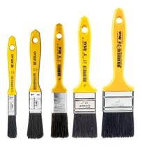 2X Trincha Pincel Atlas Pintura Cabo Amarelo 319 Kit 5 Peças