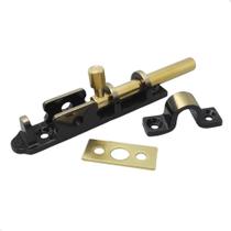 2X Trinco Fecho Ferrolho Para Porta 9Cm Latonado União Mundi