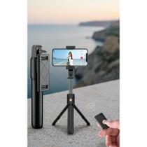 2x Tripé Selfie Bastão Bluetooth Celular 75cm Preto
