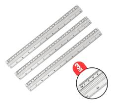 2X Utileira Kit 3 Réguas De Alumínio 30Cm Escola Trabalho E 2X Utileira Kit 3 Réguas De Alumínio 30Cm Escola Trabalho E