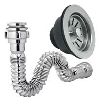 2X Válvula Americana Inox 3. 1/2 + Sifão Flexível Cromado Ac 2X Válvula Americana Inox 3. 1/2 + Sifão Flexível Cromado Ac