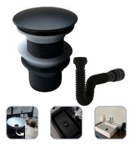 2X Válvula Click 1.1/4 Preta Dami Inteligente Cuba Banheir