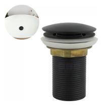 2X Válvula Click Metal Preta Para Banheiros E Lavabos 1.1/4