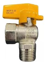 2X Válvula De Gás Esfera Angular 90 Rosca 1/2 Macho/Femea 2X Válvula De Gás Esfera Angular 90 Rosca 1/2 Macho/Femea