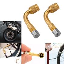 2x Válvula Extensor Bico c/ Rosca Pneu 90º Bike Moto Carro