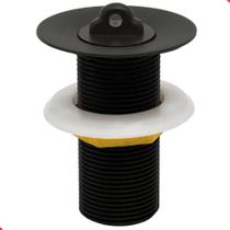 2X Válvula Ralo Lavatório Cuba 7/8 Metal Preta Inox Escoamen