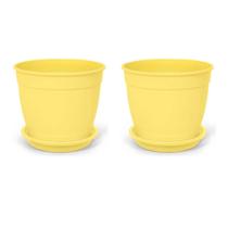 2X Vaso Aquarela com Prato 1,5 (0,25L) Amarelo NUTRIPLAN