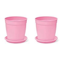 2X Vaso Aquarela com Prato 1,5 (0,25L) Rosa NUTRIPLAN