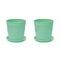 2X Vaso Aquarela com Prato 2,5 (1L) Verde NUTRIPLAN