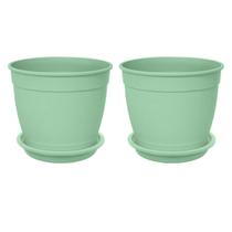 2X Vaso Aquarela com Prato 4,5 (3,5L) Verde Claro NUTRIPLAN