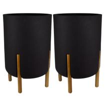 2X Vaso Cilíndrico Decore 34 (28L) Cor Chumbo JAPI