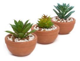 2X Vaso De Planta Artificial Decorativa Suculentas Kit C/3 U