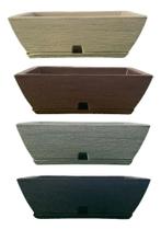 2X Vaso De Planta Decorativo Jardineira Com Prato 43X25X15