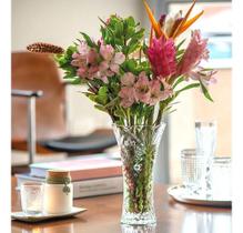 2X Vaso De Vidro Grande 23Cm Flores Decoração Sala Mesa Fest