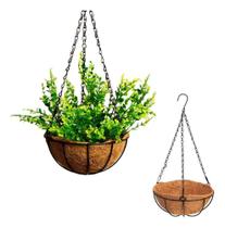 2X Vaso Fibra De Coco De Pendurar Parede Pendente