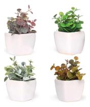 2X Vasos De Flores Artificiais Decoração Mesa Festa Kit 4 Un