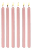 2X Vela Para Castiçal Rosa 8 Uni 26 Cm Decoração Casamento