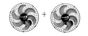 2x Ventilador de Parede Tufão 50cm 160W Bivolt chaveado Lorensid