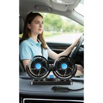 2x Ventilador Duplo Carro 12V 12cm - Frescor Instantâneo