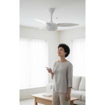 2x Ventilador Teto Inverter 3 Pás Branco/Cinza C/ Controle 2x Ventilador Teto Inverter 3 Pás Branco/Cinza C/ Controle