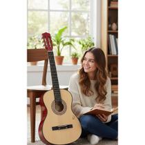 2x Violão Acústico 6 Cordas Aço Natural Iniciante Confortáve 2x Violão Acústico 6 Cordas Aço Natural Iniciante Confortáve