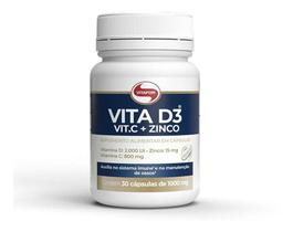 2X Vita D3 + C + Zinco Vitafor - 30 Cápsulas. Sabor Sem Sabo
