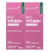 2x Vitamina B12 Drops Metilcobalamina Biodisponível Puravida 2x Vitamina B12 Drops Metilcobalamina Biodisponível Puravida