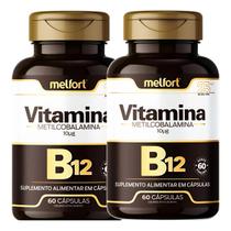 2x Vitamina B12 Metilcobalamina Pura 120 Cápsulas 500mg - Melfort