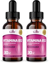 2x Vitamina B12 Sublingual 30ml Sabor Frutas Vermelhas Celliv