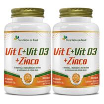 2x Vitamina C + Zinco + Vitamina D3 120 Cápsulas 500mg - Flora nativa do brasil 2x Vitamina C + Zinco + Vitamina D3 120 Cápsulas 500mg - Flora nativa do brasil